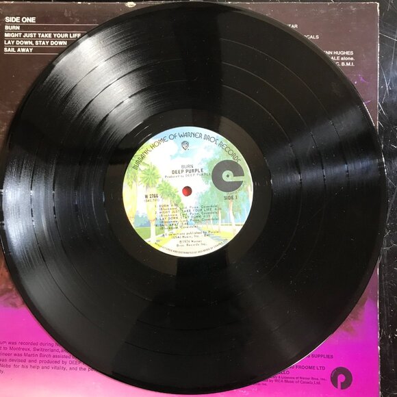 Vintage Deep Purple Burn Vinyl Record Warner Bros. 1994 Untested Used - Picture 4 of 8